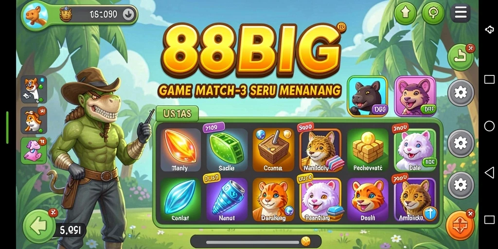 Gameplay seru di dunia Match-3 yang penuh warna.