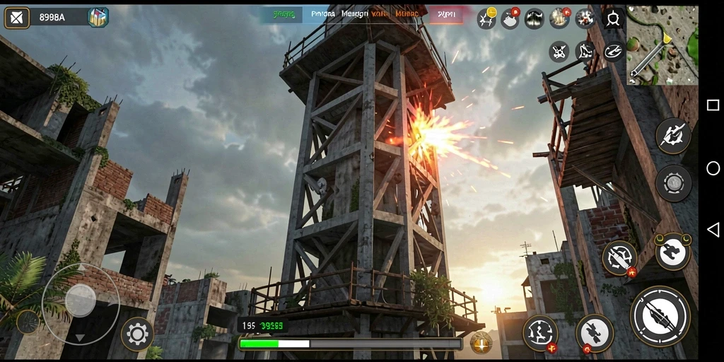 Tampilan gameplay intens dari 898A saat pertahanan sedang berlangsung.