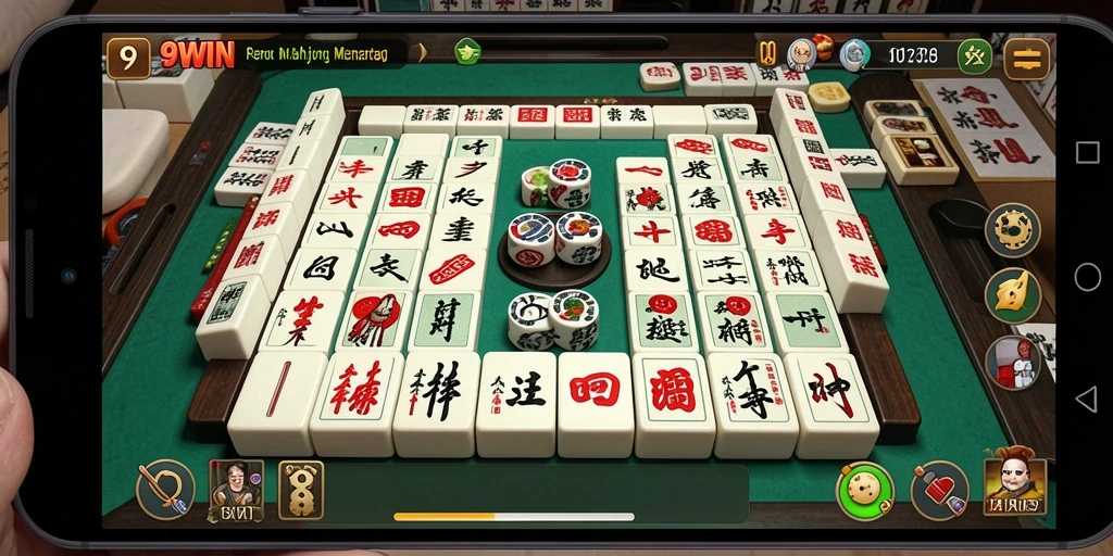 Tangkapan layar permainan Mahjong dalam 9WIN dengan grafis yang menarik.