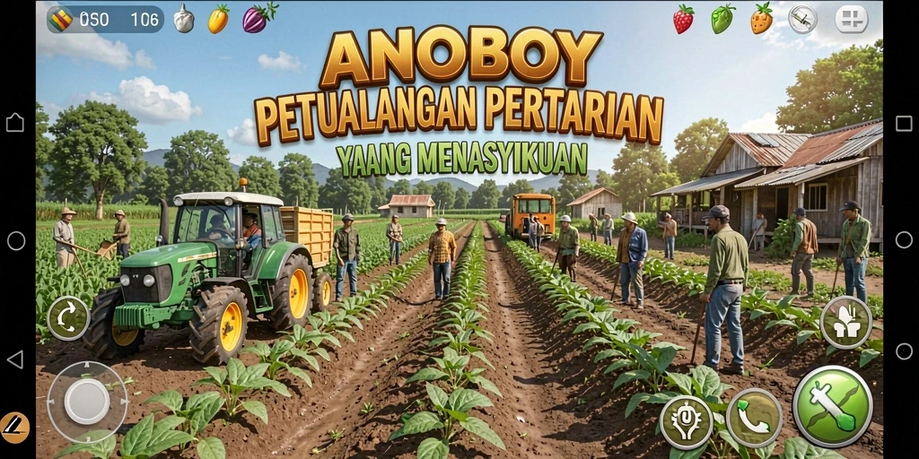Tampilan gameplay Farming ANOBOY yang mengasyikkan dan penuh warna.
