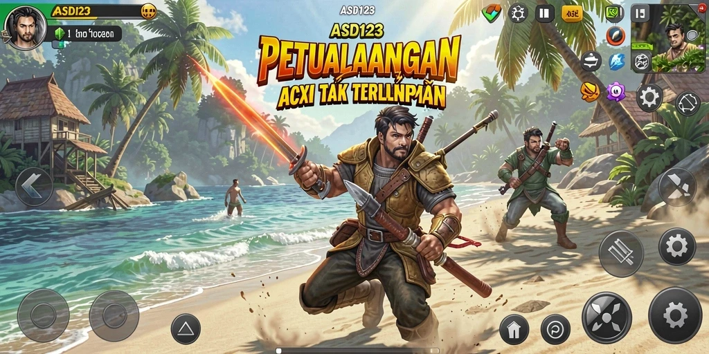 Tampilan gameplay yang intens dan mendebarkan di ASD123.