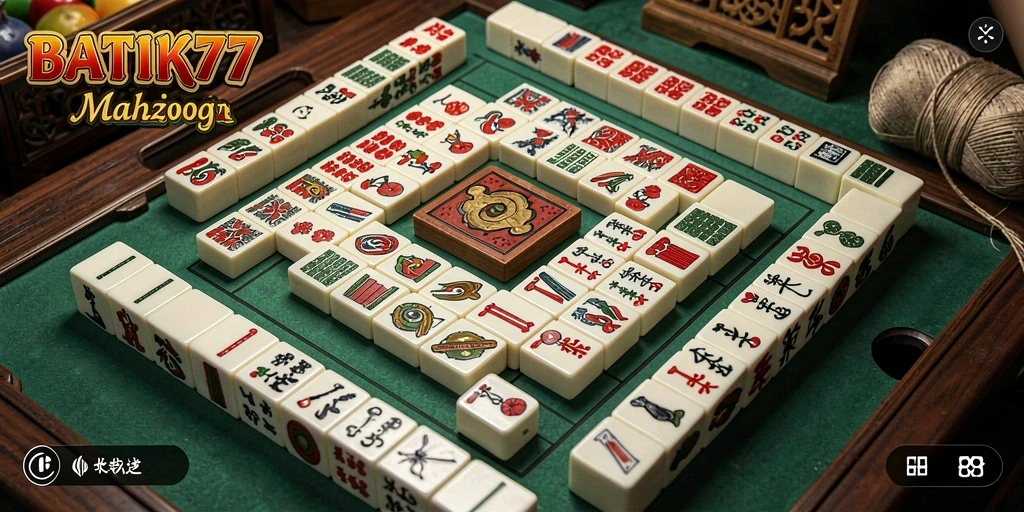Tampilan gameplay seru dari BATIK77 dengan desain Mahjong yang atraktif.
