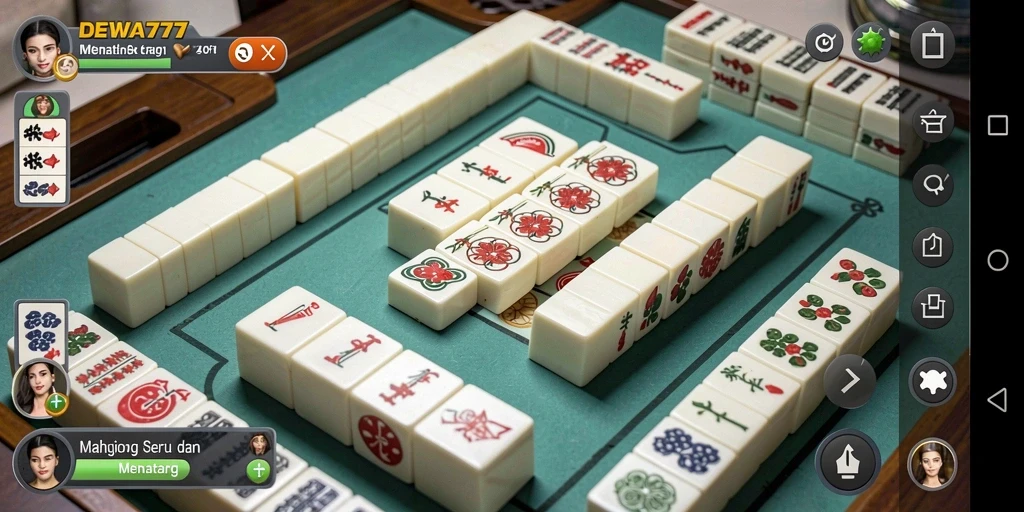 Tampilan gameplay Mahjong yang menarik dari DEWA777.