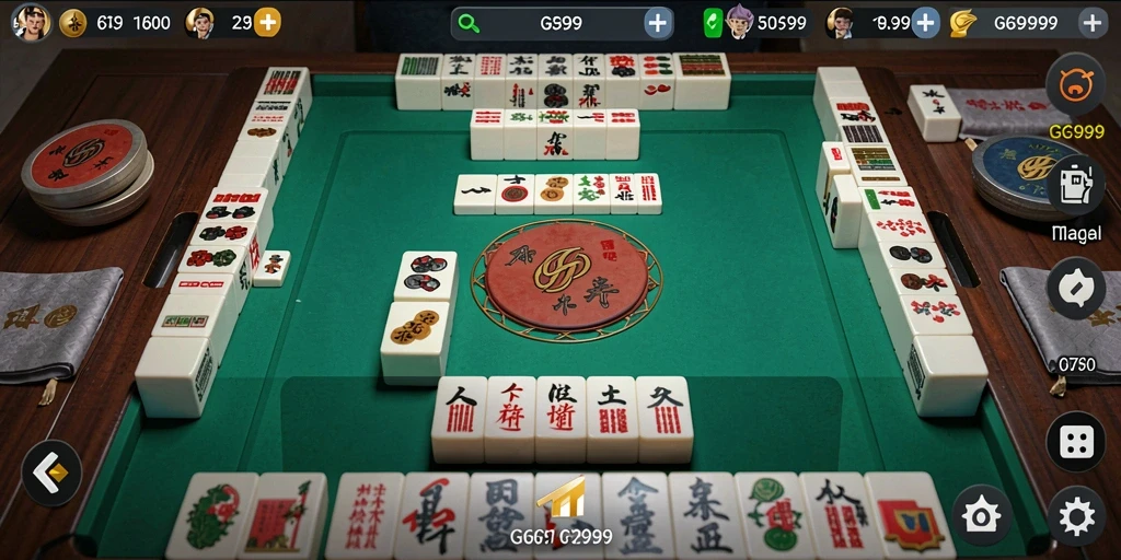 Tampilan gameplay GG999 saat bermain Mahjong yang seru dan menarik.