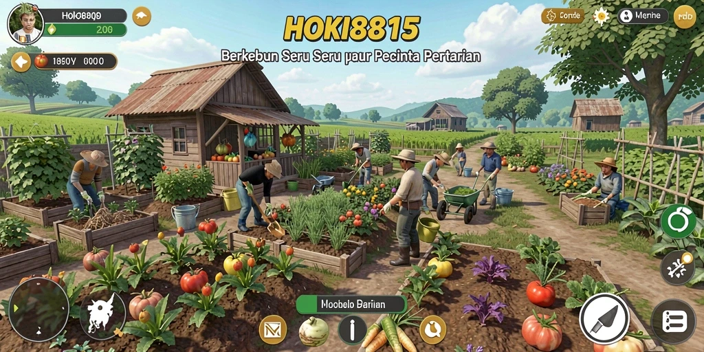 Tampilan gameplay menarik dari HOKI8815 saat berkebun.