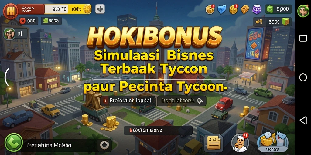 Tangkapan layar permainan HOKIBONUS menampilkan keseruan membangun kerajaan bisnis.