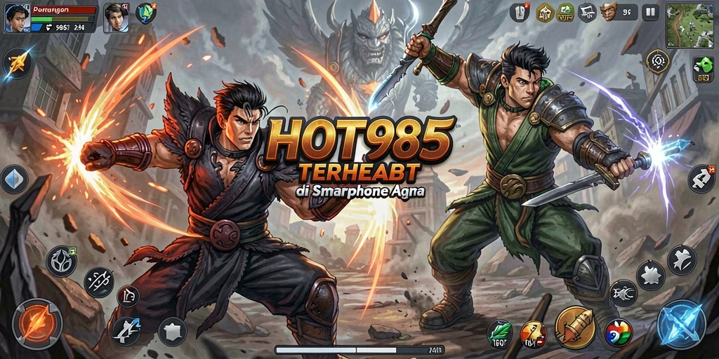 Tampilan gameplay HOT985 yang mendebarkan dan seru saat bertarung.