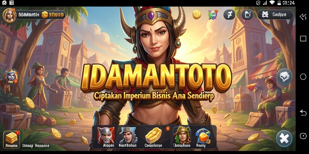 Screenshot gameplay IDAMANTOTO menampilkan aksi membangun bisnis Tycoon.