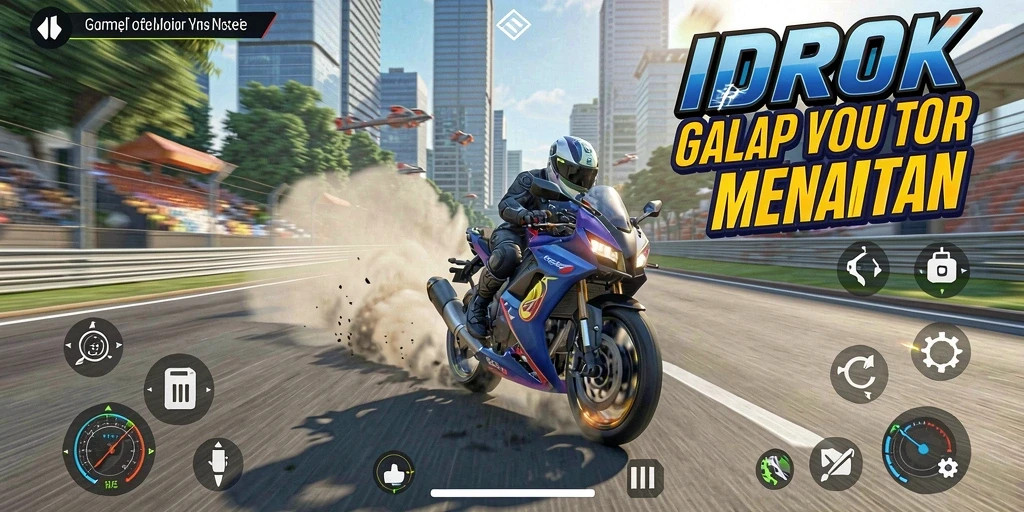 Gameplay seru di <strong>IDROK</strong> dengan balapan motor yang menegangkan.