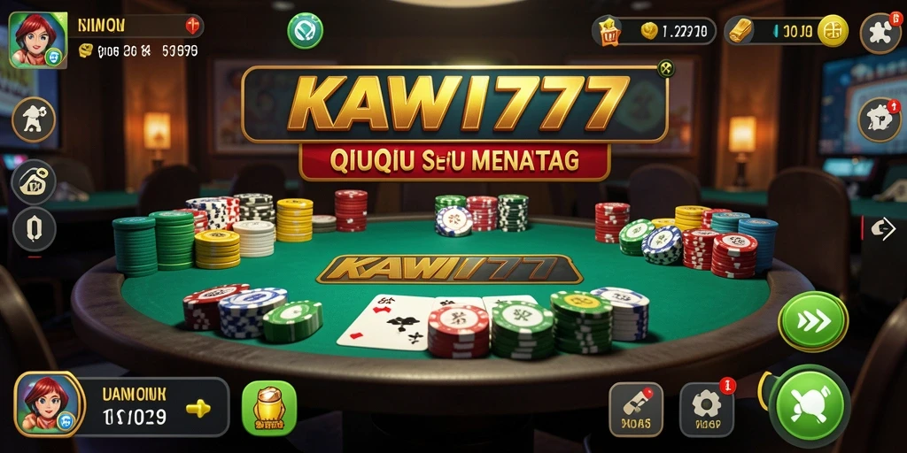 Tampilan gameplay QiuQiu KAWI777 yang menegangkan.