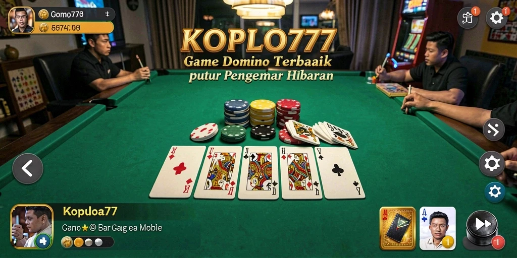 Tampilan utama KOPLO77 dengan gameplay Domino yang seru.
