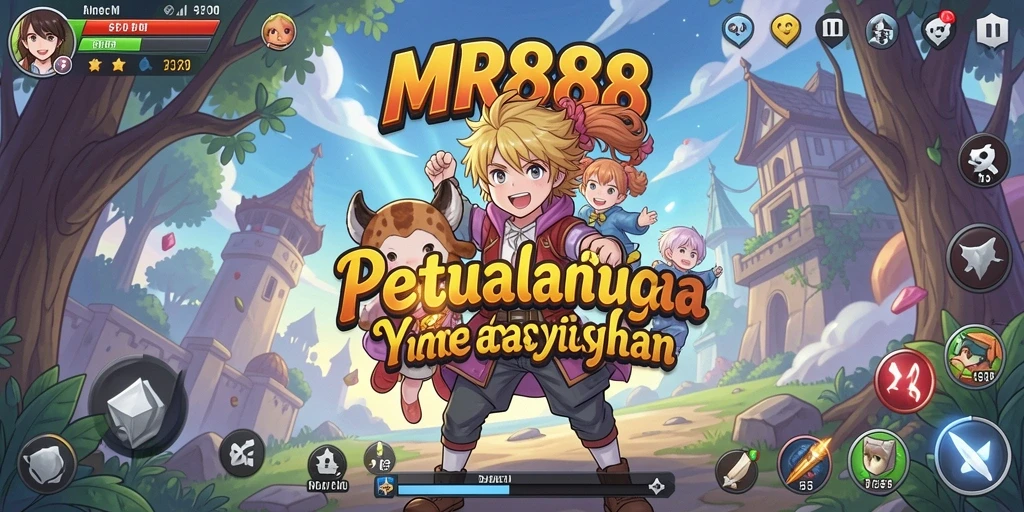 Screenshot gameplay <strong>MR888</strong> yang menampilkan pemandangan indah karakter anime.