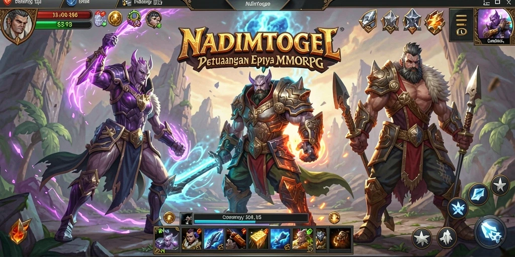 Tampilan gameplay NADIMTOGEL yang mengesankan dengan aksi pertarungan yang dinamis.