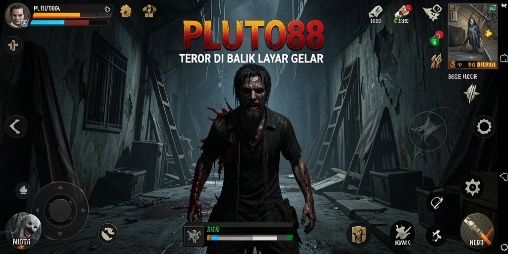 Screenshot menampilkan ketegangan gameplay horor yang intens.