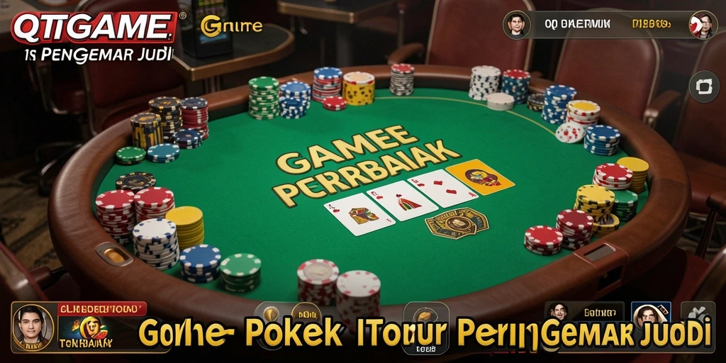 Tangkapan layar QTGAME menampilkan gameplay Poker yang mendebarkan.