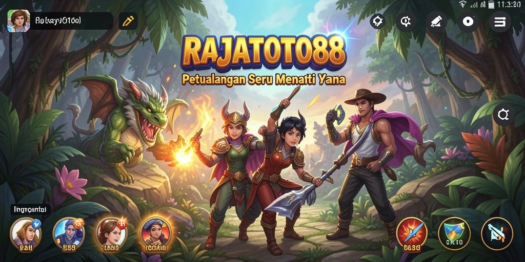 Screenshot menampilkan pemain menjelajahi dunia petualangan yang menantang di RAJATOTO88.