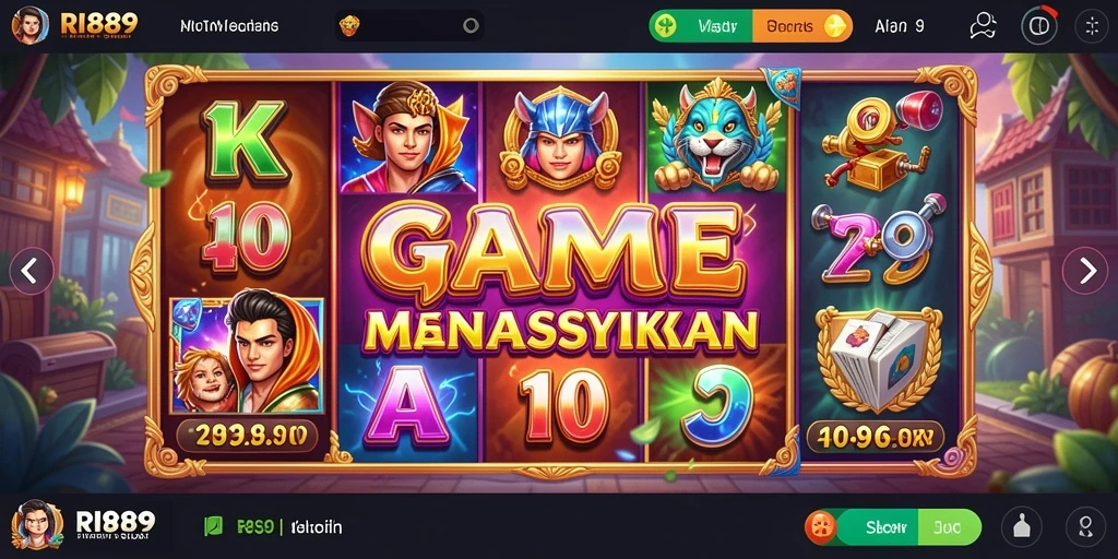 Screenshot gameplay Slot RI889 yang menunjukkan fitur menarik.