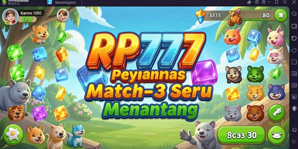 Tampilan gameplay RP777 yang memukau dalam aksi Match-3.