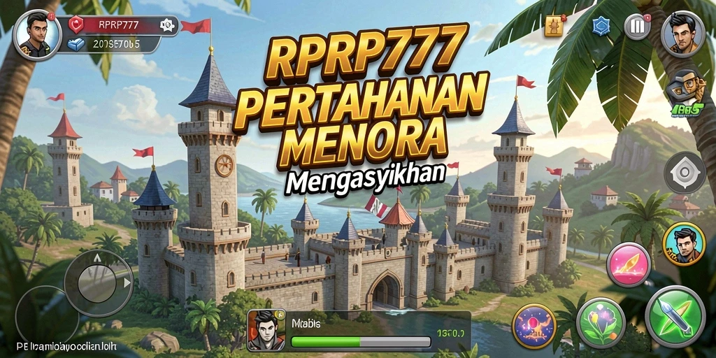 Screenshot RPRP777 menampilkan aksi menara pertahanan yang intens.