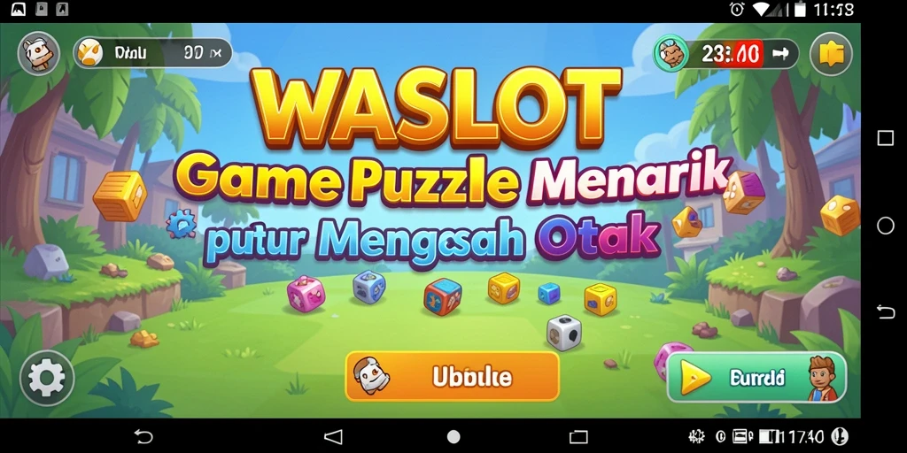 Tangkapan layar utama WASLOT menampilkan gameplay Puzzle yang seru.