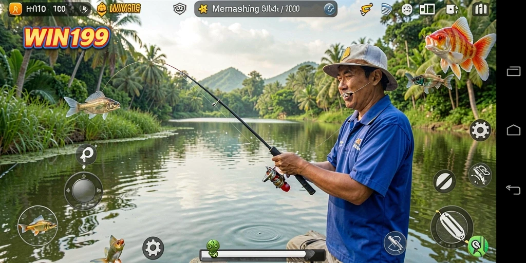 Tangkapan layar gameplay WIN199 menampilkan pengalaman memancing yang mendebarkan.