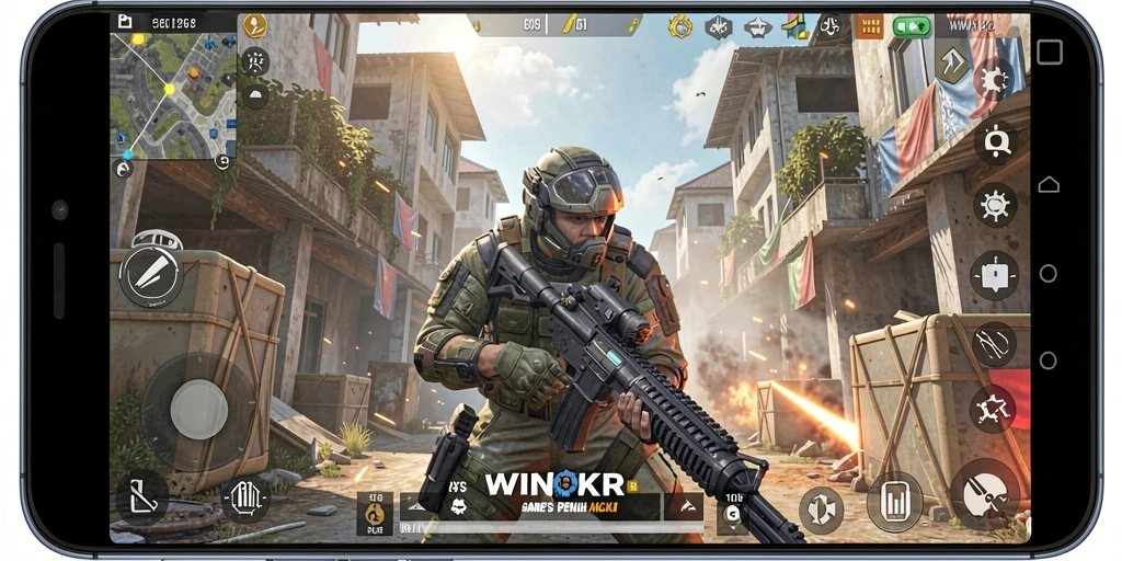 Screenshot gameplay <strong>WINPKR</strong> menampilkan pertempuran seru di medan perang.