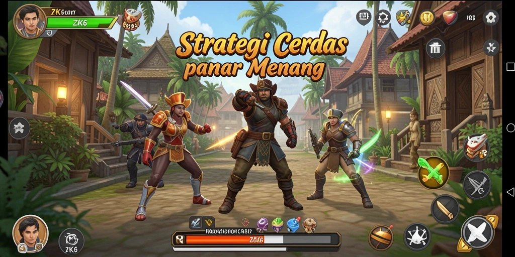 Tangkapan layar gameplay ZK6 menampilkan strategi dalam pertempuran.